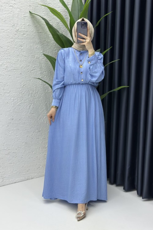 Bebe Mavi Vera Tesettür Elbise Bebe Mavisi