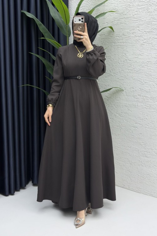 Belkıs Elbise Tesettür Giyim  Acı Kahve