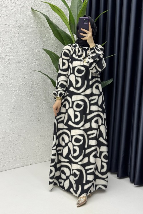 Belma Elbise Tesettür Giyim Siyah