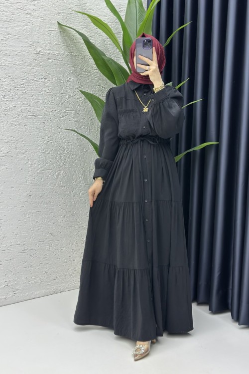 Berna Tesettür Elbise Siyah