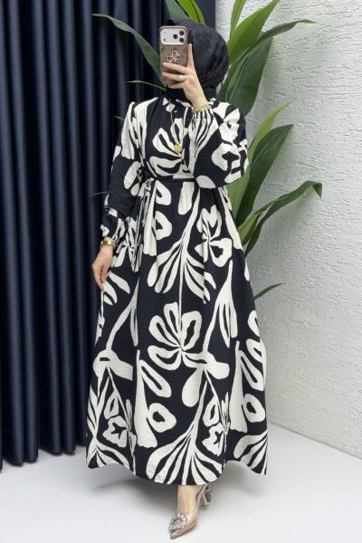 Beyza Elbise Tesettür Giyim Siyah