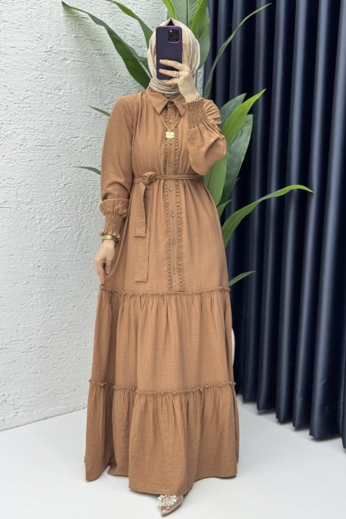 Büşra Elbise Tesettür Giyim Kiremit