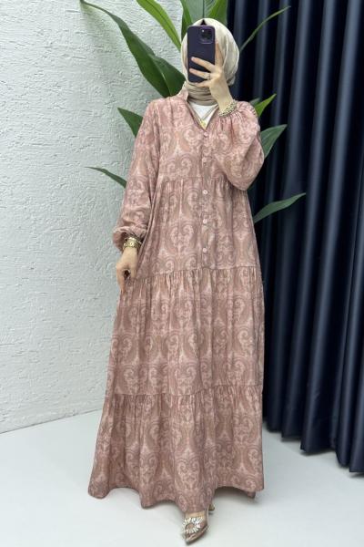 Çağla Elbise Tesettür Giyim Gül