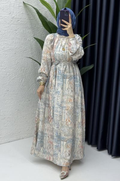 Canan Elbise Tesettür Giyim Mavi