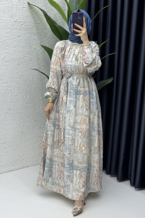 Canan Elbise Tesettür Giyim Mavi