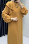 Canan Elbise Tesettür Giyim  Hardal Sarısı