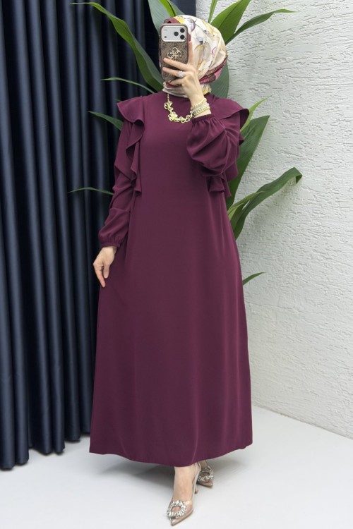 Canan Elbise Tesettür Giyim  Bordo