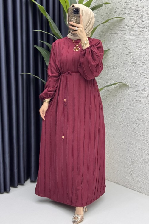 Cevher Elbise Tesettür Giyim  Bordo