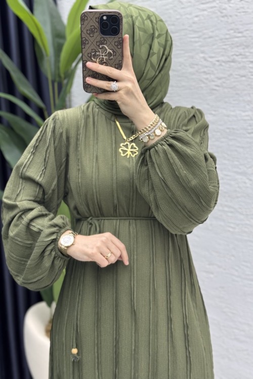 Cevher Elbise Tesettür Giyim  Haki