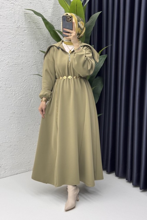 Defne Elbise Tesettür Giyim  Yeşil