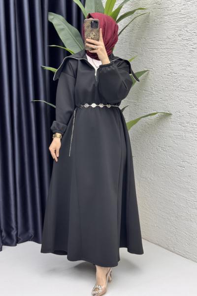 Defne Elbise Tesettür Giyim Siyah
