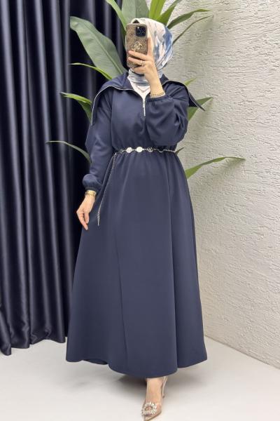 Defne Elbise Tesettür Giyim Lacivert