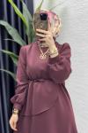 Dila Elbise Tesettür Giyim  Bordo