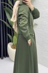 Dilruba Etekli Takım Tesettür Giyim  Haki