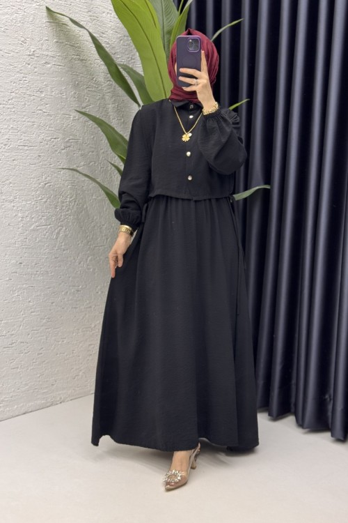 Ebrar Elbise Tesettür Giyim Siyah