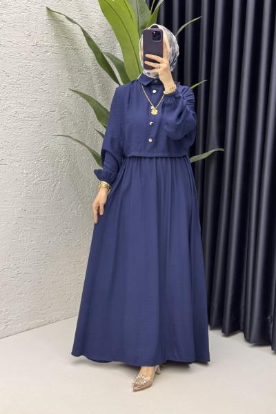 Ebrar Elbise Tesettür Giyim Lacivert