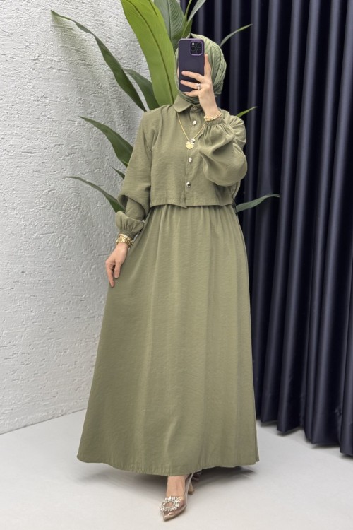 Ebrar Elbise Tesettür Giyim Mint Yeşili