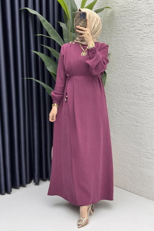 Ecmel Elbise Tesettür Giyim  Bordo