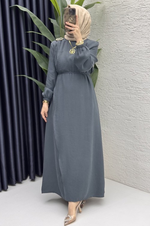 Ecmel Elbise Tesettür Giyim  Petrol Yeşili