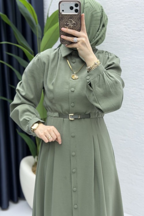 Efla Elbise Tesettür Giyim  Haki