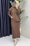 Elif Elbise Tesettür Giyim  Kahve