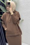 Elif Elbise Tesettür Giyim  Kahve