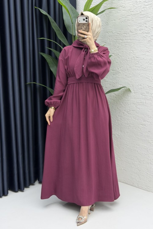 Eslem Elbise Tesettür Giyim  Vişne