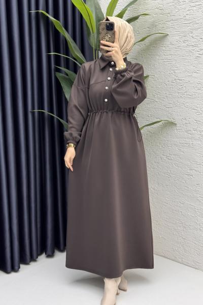 Esma Elbise Tesettür Giyim Kahve