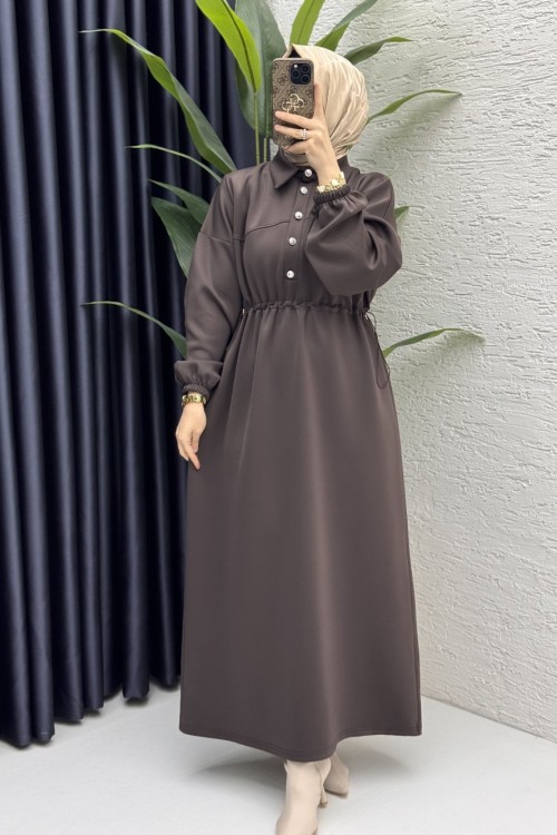 Esma Elbise Tesettür Giyim  Kahve
