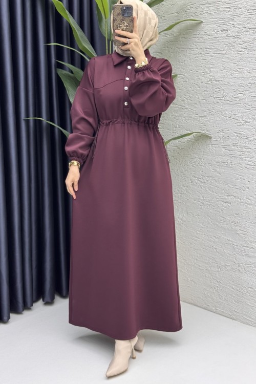 Esma Elbise Tesettür Giyim  Bordo