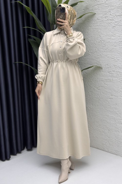 Esma Elbise Tesettür Giyim  Taş Rengi