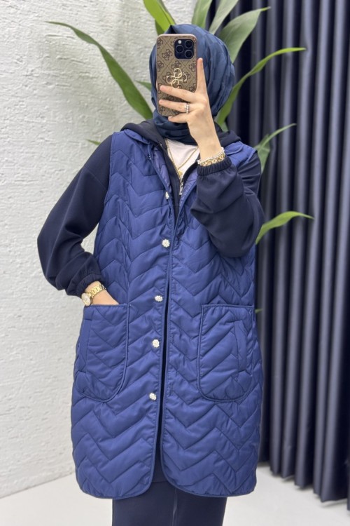 Esra Yelek Tesettür Giyim  Lacivert