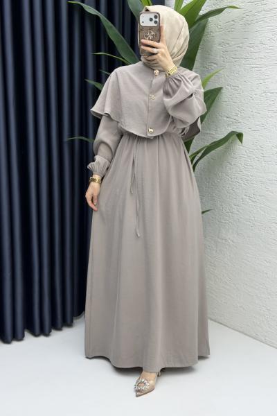 Ferda Elbise Tesettür Giyim Vizon