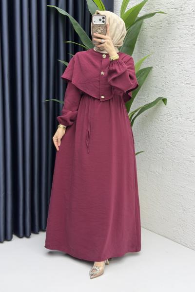 Ferda Elbise Tesettür Giyim Vişne