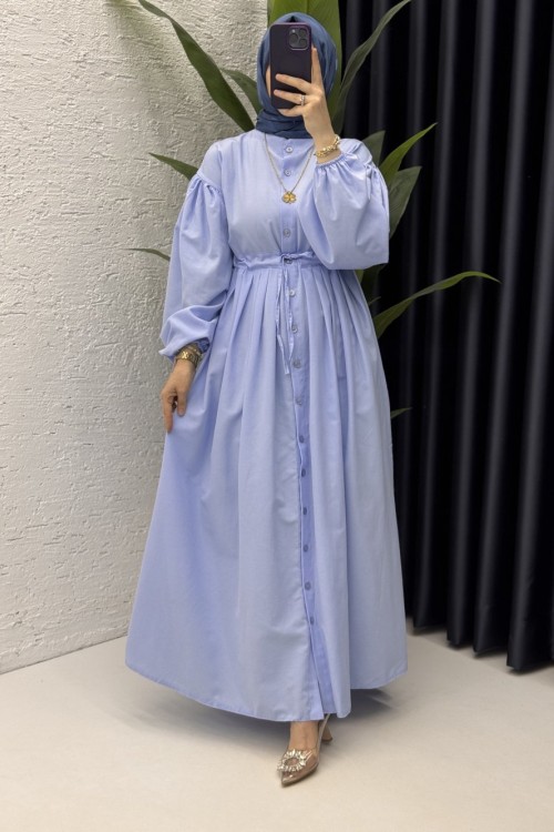 Feride Elbise Tesettür Giyim Mavi