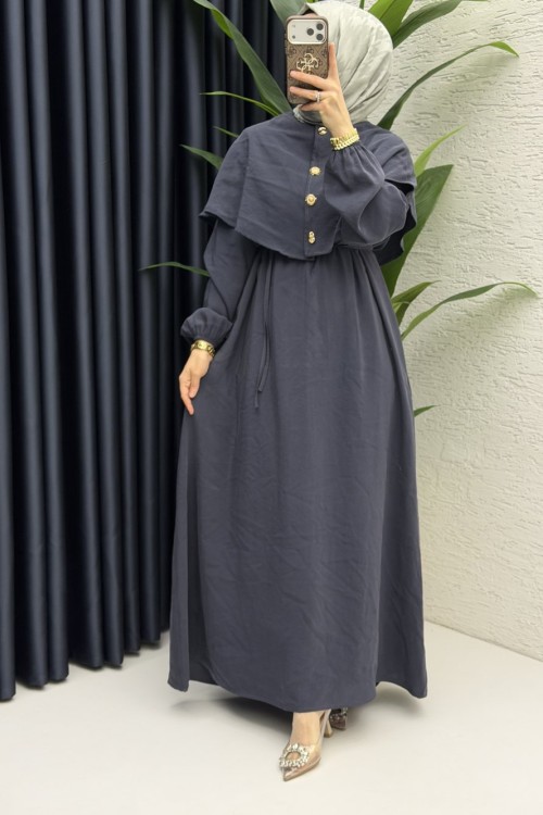 Feriha Bolero Elbise Tesettür Giyim  Füme