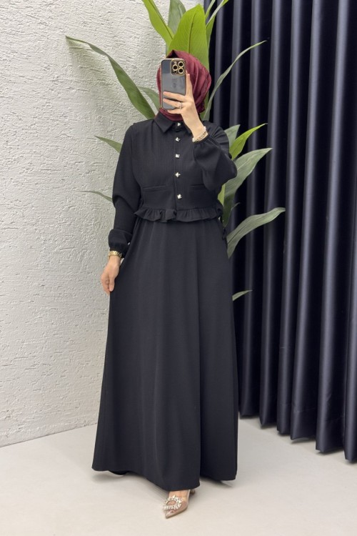 Feriha Elbise Tesettür Giyim  Siyah