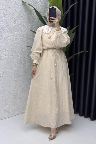 Ferira Elbise Tesettür Giyim Taş Rengi