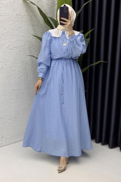Ferira Elbise Tesettür Giyim Mavi