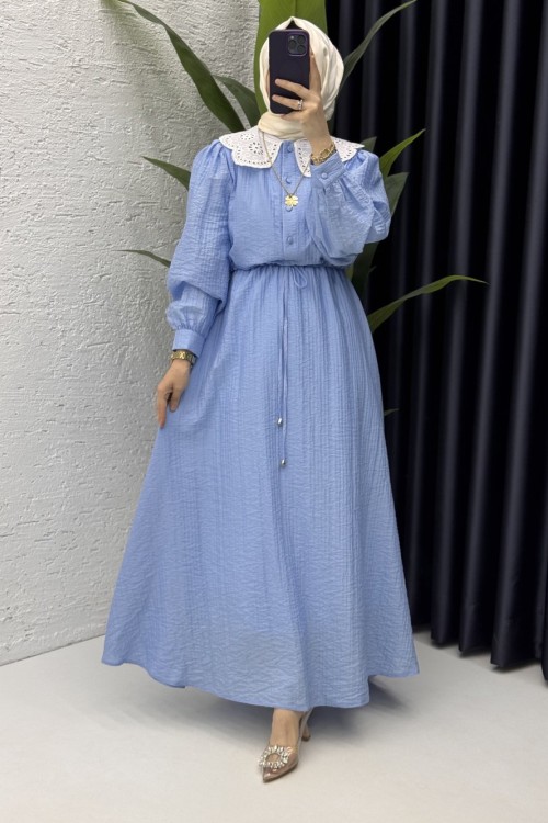 Ferira Elbise Tesettür Giyim Mavi