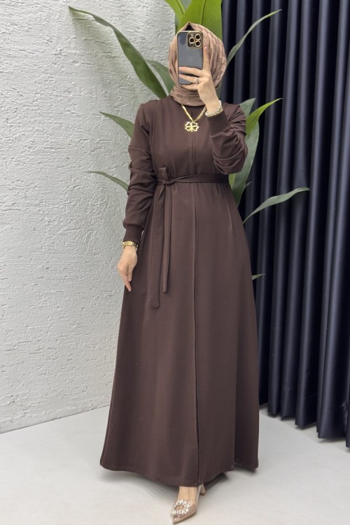 Firdevs Elbise Tesettür Giyim  Kahverengi