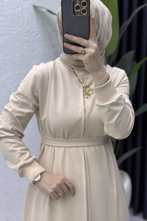 Firdevs Elbise Tesettür Giyim  Taş Rengi