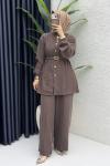 Firuze Pantolon Takım  Kahverengi