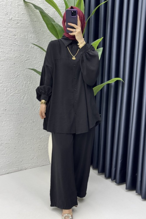 Firuze Takım Tesettür Giyim Siyah