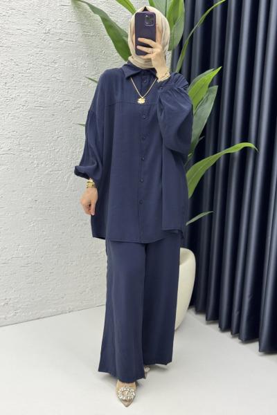 Firuze Takım Tesettür Giyim Lacivert