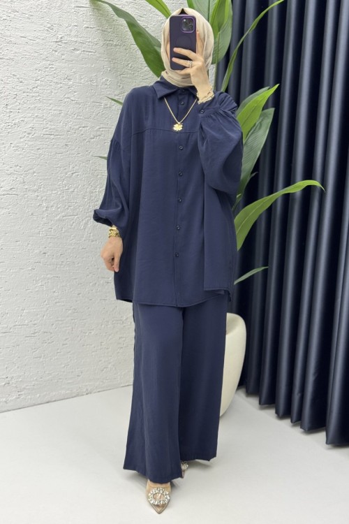 Firuze Takım Tesettür Giyim Lacivert