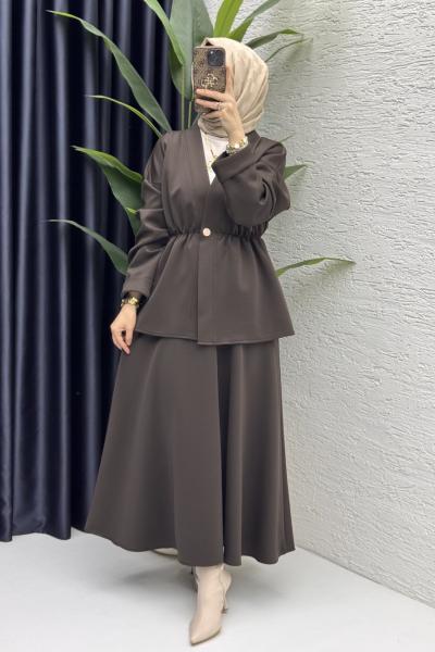 Füsun Takım Tesettür Giyim  Kahve