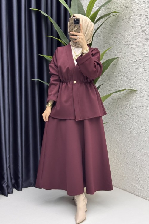 Füsun Takım Tesettür Giyim  Bordo