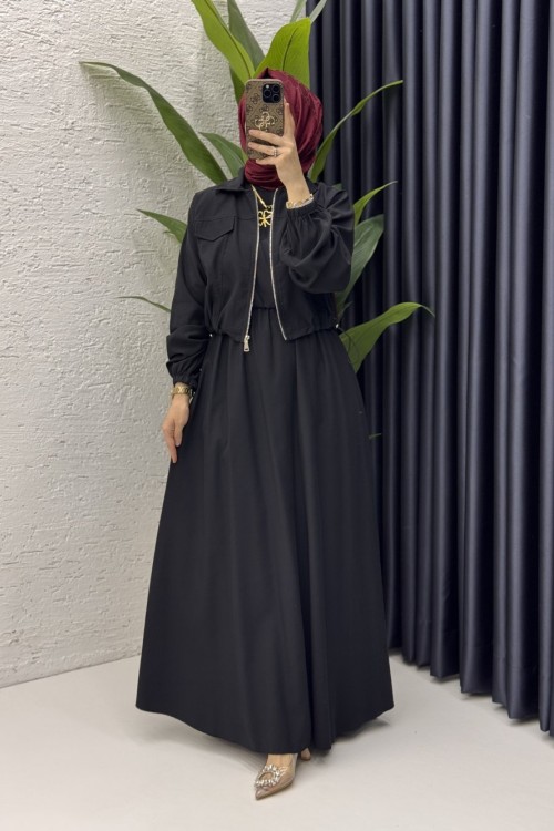 Gökçe Elbise Tesettür Giyim  Siyah