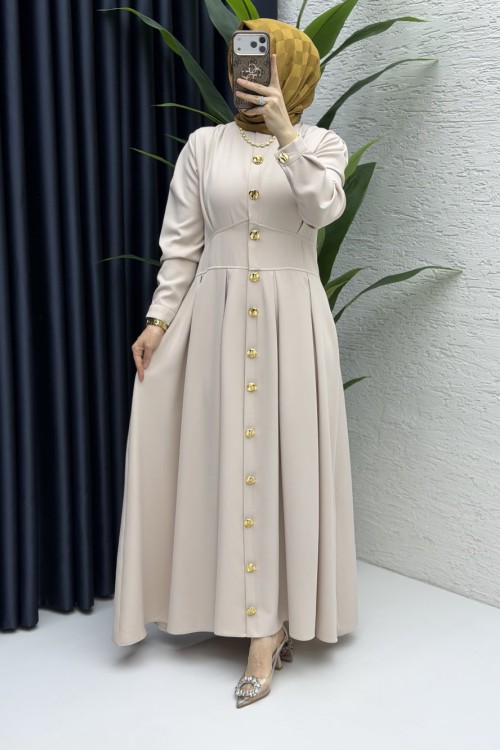 Gülru Elbise Tesettür Giyim  Taş Rengi